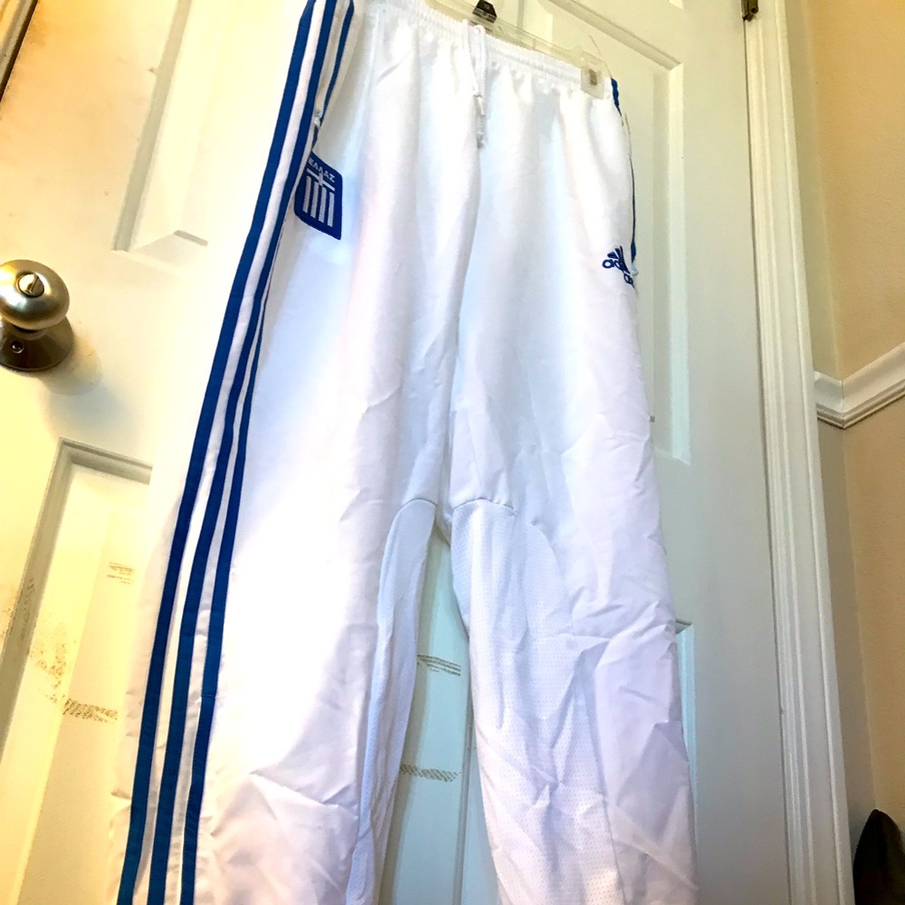 Adidas White Greece (National) warmup track pants